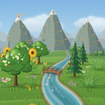 The valley in summer: deep green grass, summer flowers and an oak with cream flowers.